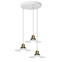 Stoex Suspension Luminaire Vintage Métal Ø22cm - Edison 3 Têtes - Style industriel pour Cuisine Salon Salle à manger Bar , Blanc 