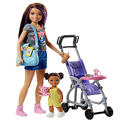 Mattel Poupée Barbie : Skipper Baby Sitter en promenade