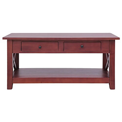 Avis vidaXL Table basse Marron 100x55x46 cm Bois d'acajou massif