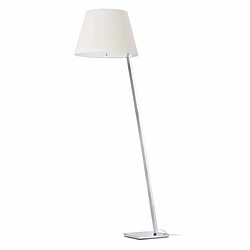 Faro Barcelona Lampadaire à 1 lumière chrome avec abat-jour blanc, E27