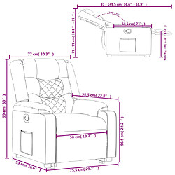 vidaXL Fauteuil inclinable Gris Similicuir pas cher