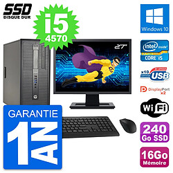 PC Tour HP ProDesk 600 G1 Ecran 27" i5-4570 RAM 16Go SSD 240Go Windows 10 Wifi - Occasion