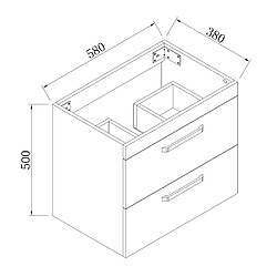 Avis Meuble de salle de bain modèle de Anlo double 58x38x50cm Ensemble meuble et vasque