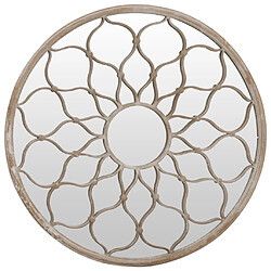 vidaXL Miroir de jardin Sable 60x3 cm Fer Rond utilisation extérieure