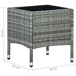 Acheter vidaXL Table de jardin Gris 40x40x45 cm Résine tressée