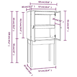 vidaXL Buffet haut Marron miel 60x40x120 cm Bois massif de pin pas cher