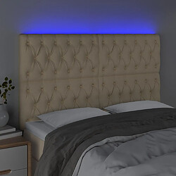 Avis Maison Chic Tête de lit scandinave à LED,meuble de chambre Crème 144x7x118/128 cm Tissu -MN53815