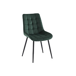 Acheter Vente-Unique Lot de 6 chaises matelassées - Velours et métal noir - Vert - OLLUA