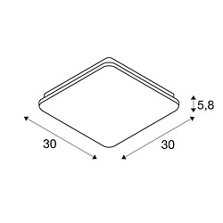 Avis Applique et plafonnier intérieur carré blanc SIMA avec LED, 24W, 3000K, variable - SLV