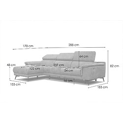 Acheter Courtois Laville Canapé d'angle gauche 4 places tissu gris foncé - Fiero