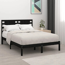 vidaXL Cadre de lit sans matelas noir 120x190 cm bois massif