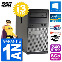 PC Tour Dell 7020 Intel Core i3-4130 RAM 8Go SSD 240Go Windows 10 Wifi · Occasion 