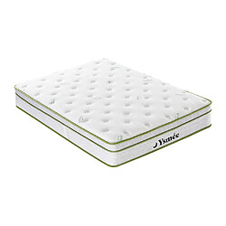 Vente-Unique Matelas 180 x 200 cm ressorts ensachés 5 zones et coutil bambou ép.28cm - PASIR de YSMÉE