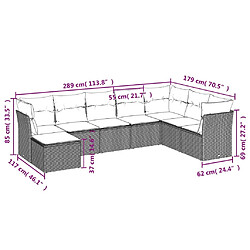 Avis vidaXL Salon de jardin 8 pcs avec coussins marron résine tressée