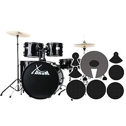 XDrum Rookie 22 Fusion batterie noire plus set de sourdines