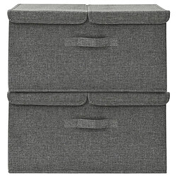 Avis Maison Chic Lot de 2 Boîtes de rangement,Boîtes de stockage Tissu 50x30x25 cm Anthracite -MN332279