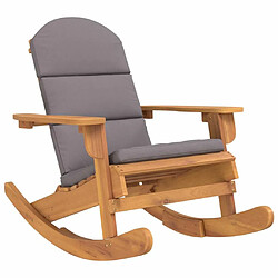 Maison Chic Chaise à bascule avec coussins | Fauteuil à bascule Rocking chair Adirondack bois massif d'acacia -GKD33052