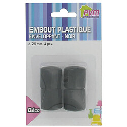 Embout enveloppant plastique noir PVM Ø25mm x4