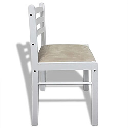 Maison Chic Lot de 6 Chaises à manger,Chaise pour cuisine blanc bois solide et velours -MN83504 pas cher