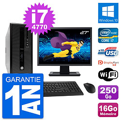 PC Tour HP 800 G1 Ecran 27" Intel i7-4770 RAM 16Go Disque 250Go Windows 10 Wifi · Occasion 