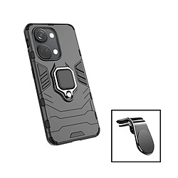 PHONECARE Kit Support Magnétique L Safe Driving Voiture + Coque 3X1 Military Defender pour OnePlus Ace 2V - Noir 