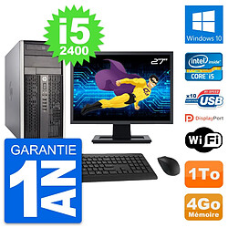 PC Tour HP Pro 6300 CMT Ecran 27" i5-2400 RAM 4Go Disque Dur 1To Windows 10 Wifi · Occasion 