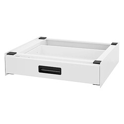 Cadre de connexion pour machines à laver avec tiroir 60x55 cm Blanc en acier ML-Design ML-Design Socle pour Machine à Laver avec Tiroir Coulissant, Acier, Blanc, 60,5x54 cm, Antidérapant, Support Base de Lave-Linge, Kit de Montage Intermédiaire Universel, Tiroir Amovible pour Rangement