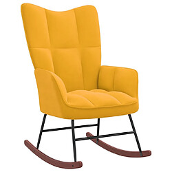 Maison Chic Chaise à bascule | Fauteuil Relax, design moderne Jaune moutarde Velours -GKD67998