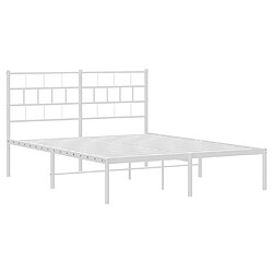 Acheter Maison Chic Lit adulte - Cadre de lit métal avec tête de lit pour chambre blanc 120x190 cm -MN10701