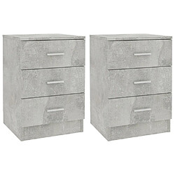 Maison Chic Lot de 2 Tables de chevet - Tables de Nuit Gris béton 38 x 35 x 56 cm Aggloméré