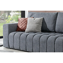 Acheter VENESETTI Canapé 3 places convertible et espace de rangement - Gris - en tissu de qualité luxe, LAZIO