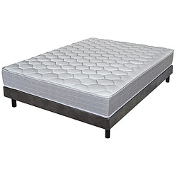 Ebac Matelas + sommier 140x190 Madere - Decokit - Soutien ferme - Sommier démonté - Béton 