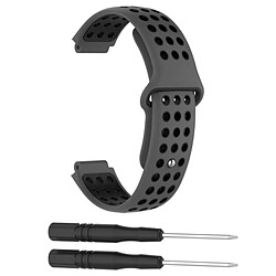 Wewoo Bracelet pour montre connectée Dragonne sport en silicone bicolore Garmin Forerunner 220 / Approach S5 / S20 gris foncé