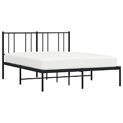 Acheter vidaXL Cadre de lit métal sans matelas avec tête de lit noir 140x190cm