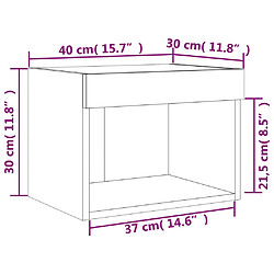 vidaXL Tables de chevet murales avec lumières LED 2 pcs blanc pas cher