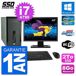 PC Tour HP 400 G1 Ecran 19" Intel Core i7-4790 RAM 8Go SSD 2To Windows 10 Wifi · Occasion 