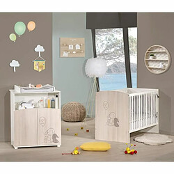 Baby Price Commode à langer Lapinou 2 portes - 1 Niche