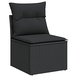 Acheter vidaXL Salon de jardin 8 pcs avec coussins noir résine tressée