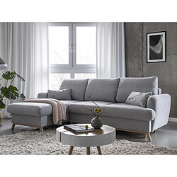 Bestmobilier Lagom - canapé d'angle convertible - avec coffre - en tissu - 4 places - gauche Lagom - canapé d'angle convertible - avec coffre - en tissu - 4 places - gauche - Gris clair