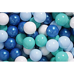 MeowBaby Jeu de Balles en Plastique, 200 Balles: Bleu Perle/Bleu Ciel/Blanc/Turquoise 