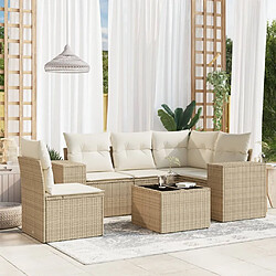 vidaXL Salon de jardin avec coussins 6 pcs beige résine tressée