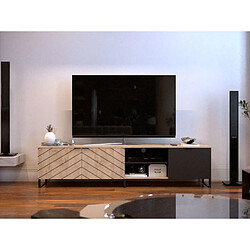 BOBOCHIC Auxane - meuble TV - bois et noir - 200 cm - style contemporain