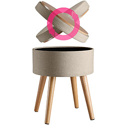 Avis Helloshop26 Tabouret siège pouf avec coffre de rangement table basse beige 08_0000558