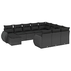 Maison Chic Salon de jardin 11 pcs avec coussins, Ensemble Tables et chaises d'extérieur noir résine tressée -GKD411670