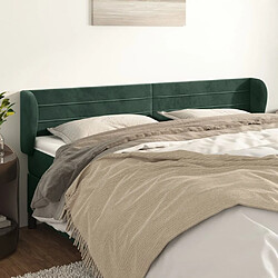 Tête de lit scandinave avec oreilles,meuble de chambre Vert foncé 163x23x78/88 cm Velours -MN49549