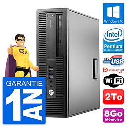 PC HP EliteDesk 800 G2 SFF Intel G4400 RAM 8Go Disque Dur 2To Windows 10 Wifi - Occasion