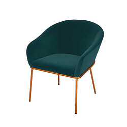 Meubler Design Chaise Avec Accoudoirs Velours Pied Or Muleur - Velours Vert