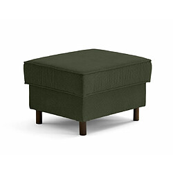 Lisa Design Jake - pouf en velours côtelé - pieds bois foncé