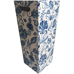 Mobili Rebecca Porte-Parapluies Stockage Canvas Mdf Blanc Bleu Vintage 50x21x21