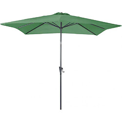 ALIZÉ Parasol carré en aluminium avec manivelle 2,5m Tilt vert.